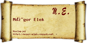 Mógor Elek névjegykártya